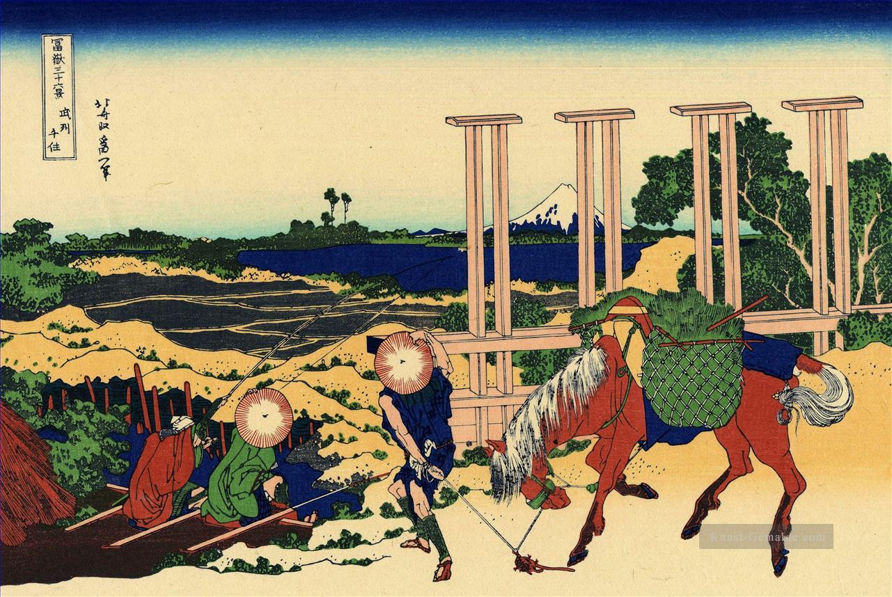 Senju in der Musachi provimce Katsushika Hokusai Japanisch Ölgemälde